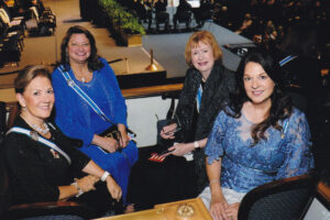 Delaware Box Saturday Night - National Defense Night, Regent, Barbara Seningen, Honorary State Regent, Claudia Onken, Honorary State Regent, Saundra Chapman and Recording State Secretary, Dawn Clair. 
